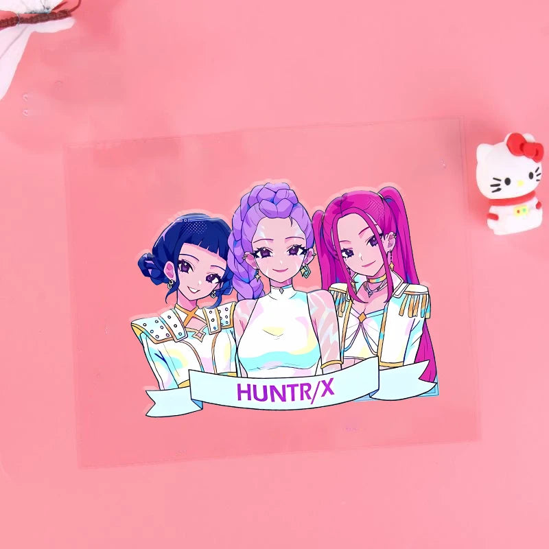 Kpop Demon Hunter Cartoon 3D Transfer Sticker UV DTF Stickers Kawaii Water Cup Water Bottle Lunch Box DIY Waterproof Sticker