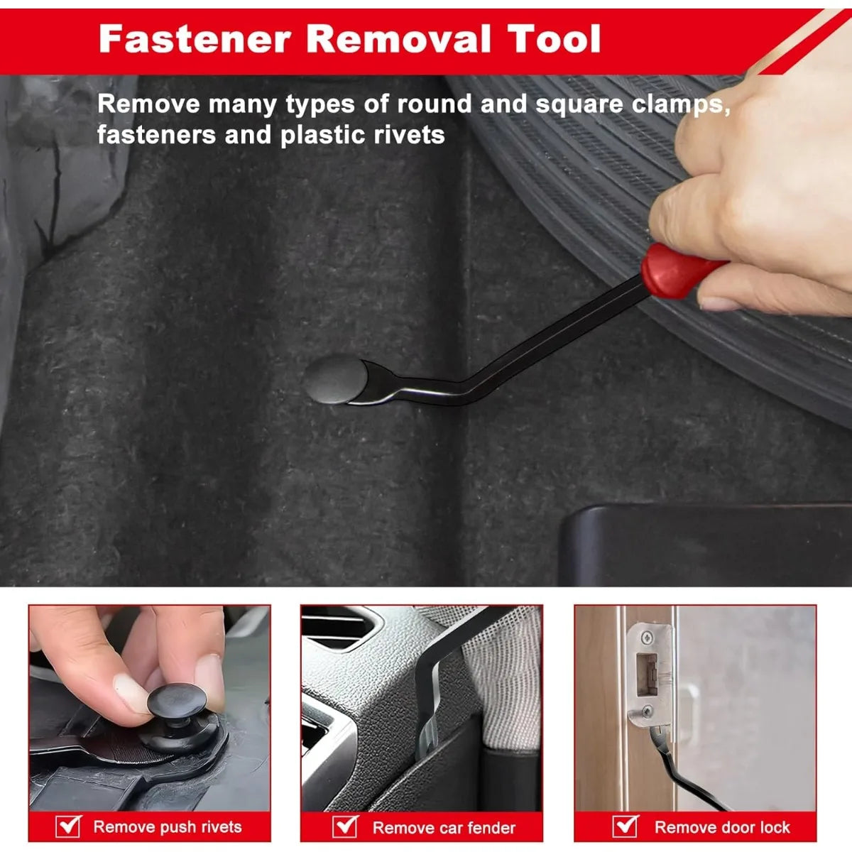 Auto Clip Pliers Set, 3PC Fastener Removal Tool for Car Door Dashboard Repair Kit