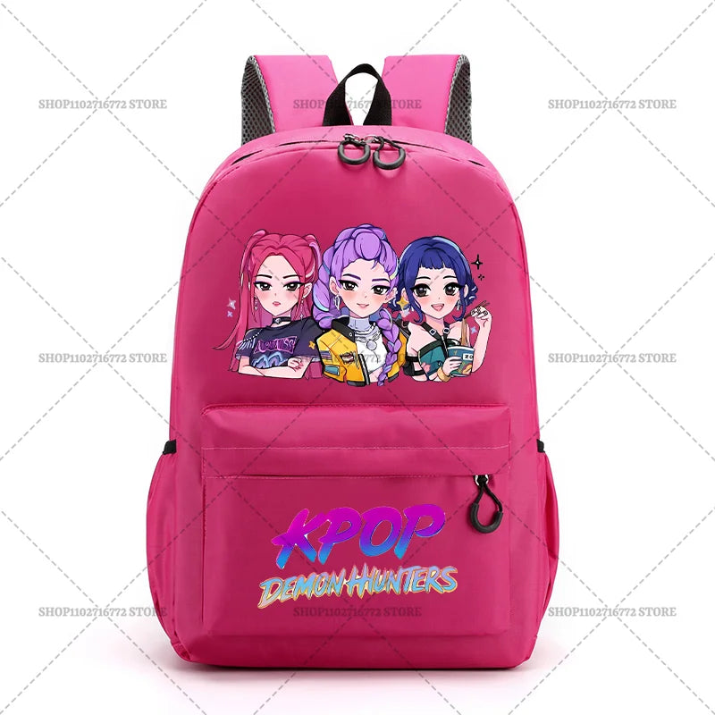 KPop Demon Hunters School Bag Student Large Capacity Laptop Backpack K-Pop DemonHunter Fans Gift Girls Knapsack Travel Backpacks