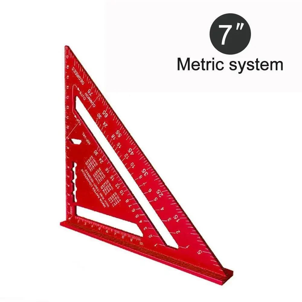 7 Inch Aluminum Alloy Speed Square, Dual Inch/Metric Angle Ruler for Woodworking & Carpentry