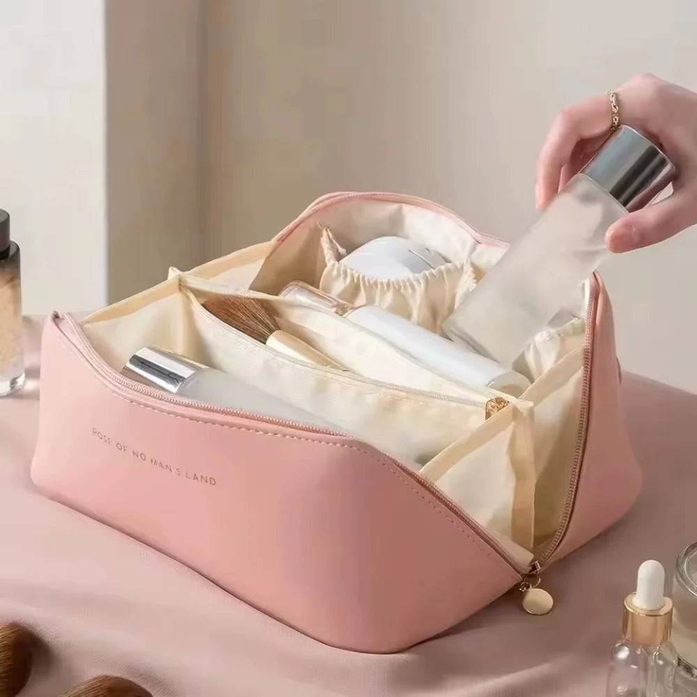 Portable Travel Cosmetics Storage Bag Large-Capacity Makeup Bag Waterproof Beauty And Skincare Beauty Pillow Toiletries Handbag