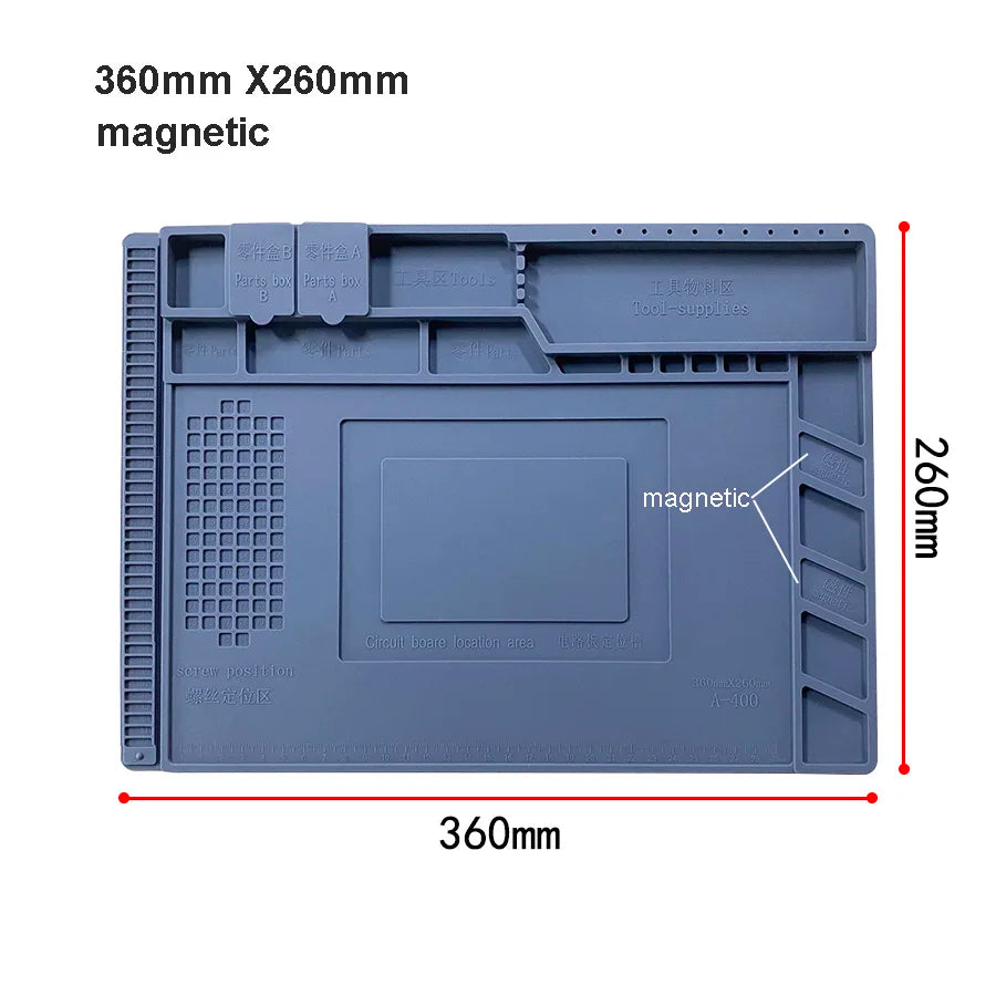 Silicone Soldering Mat Pad Desk Platform  for Welding Station Iron Phone PC  Repair Magnetic Heat Insulation No Lead S-160
