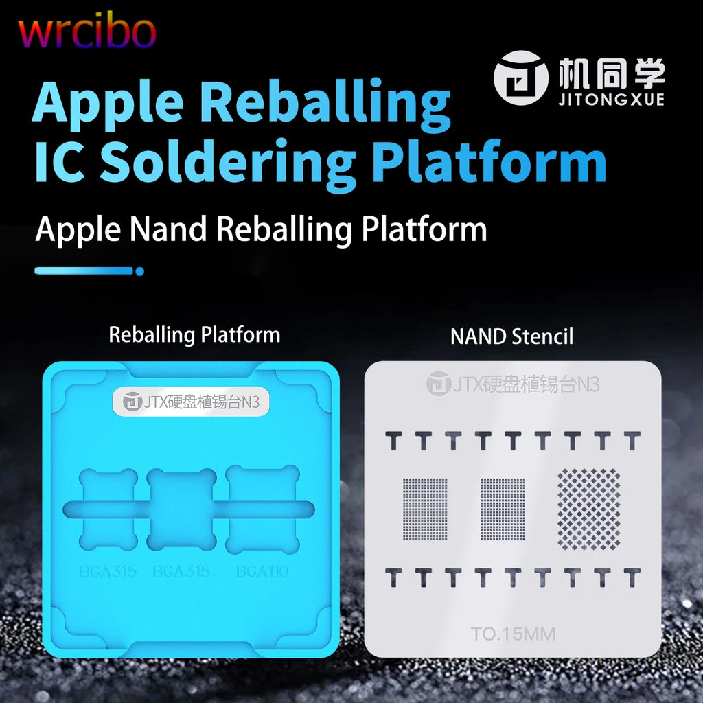 JTX BGA110 BGA315 BGA Planting Tin Reballing Stencil Platform Mobile Phone NAND IC Chip Tin Planting Solder Steel Mesh Fixture