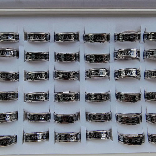 18/36pcs Wholesale Rings Style Punk Hiphop Domineering  Skull Head Ring Fashion Personality Men and Women Accessories Jewelry
