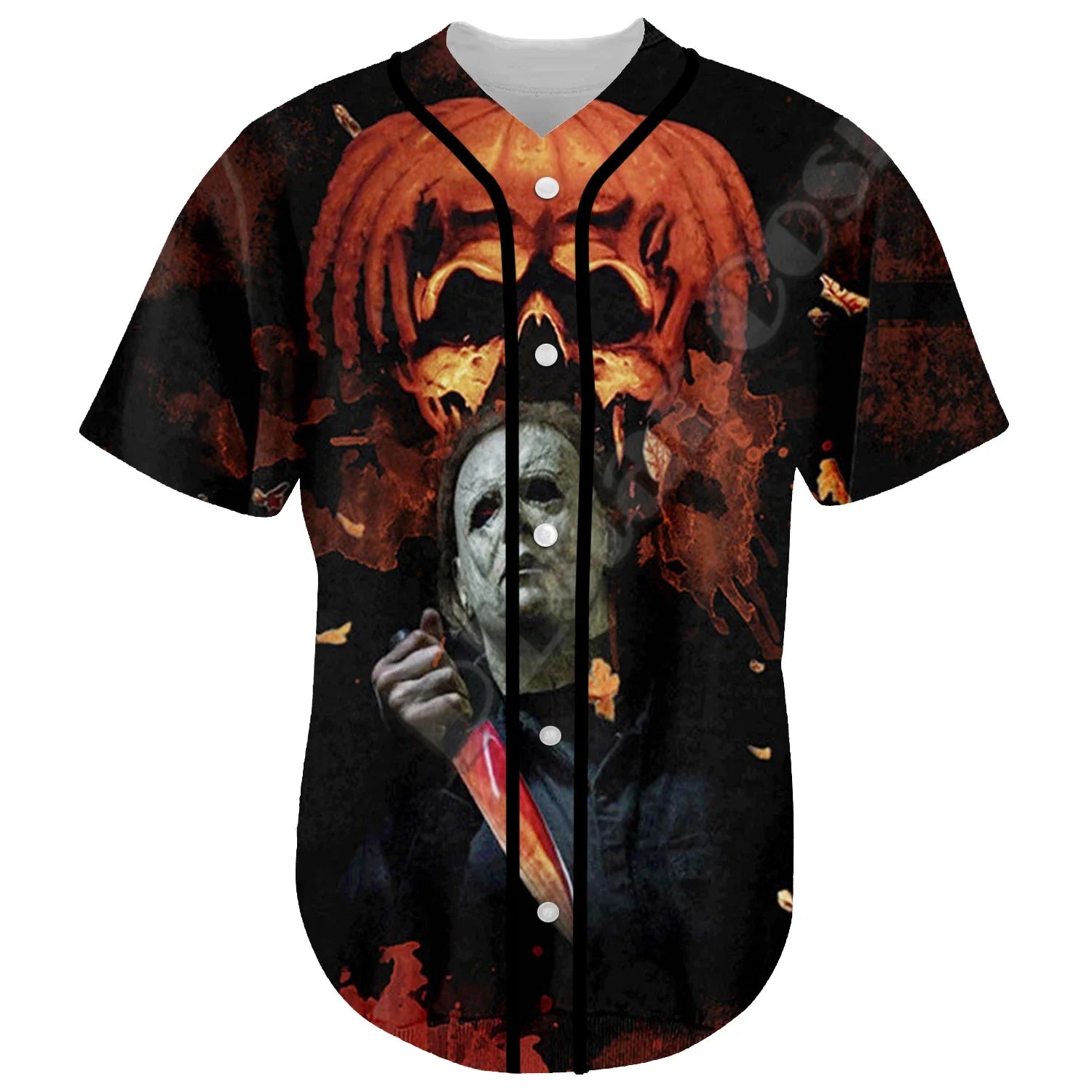 Halloween Horror Terror Movie Cosplay Michael Myers 3DPrint Summer Baseball Shirts Jersey Funny Casual Unisex Short Sleeves X1