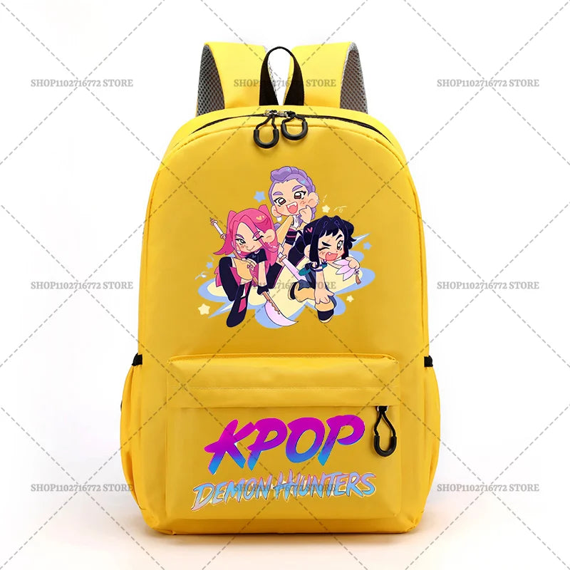 KPop Demon Hunters School Bag Student Large Capacity Laptop Backpack K-Pop DemonHunter Fans Gift Girls Knapsack Travel Backpacks